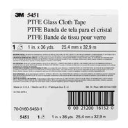 3M PTFE Glass Cloth Tape 5451, Brown, 1 in x 36 yd, 5.6 mil, 021200-16152