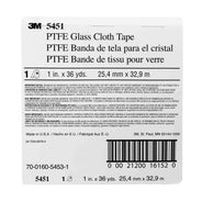 3M PTFE Glass Cloth Tape 5451, Brown, 1 in x 36 yd, 5.6 mil, 021200-16152