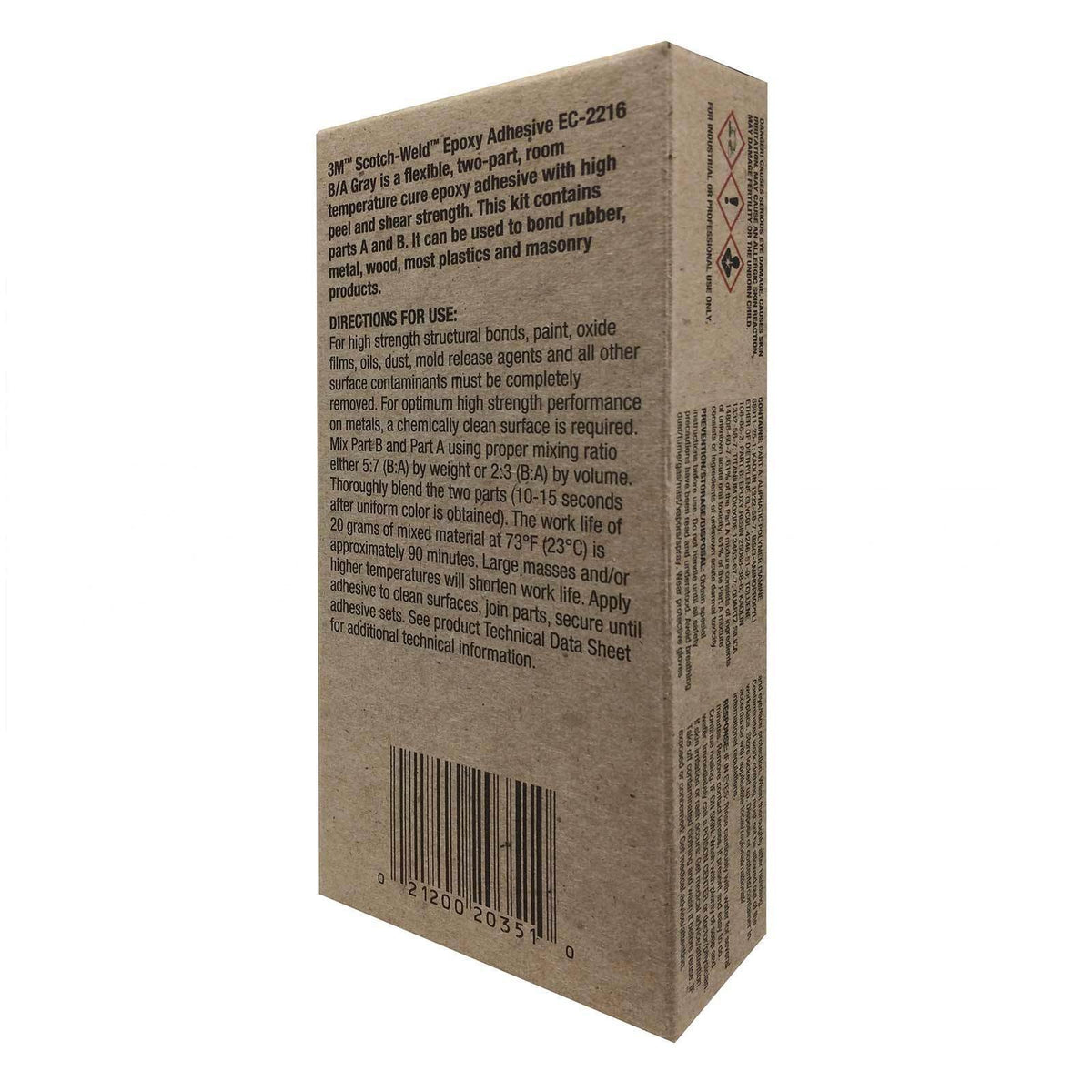 3M Scotch-Weld EC-2216 B/A Gray Two-Part Epoxy Adhesive, 2 oz Tube Kit, 021200-65201 (7000000813)