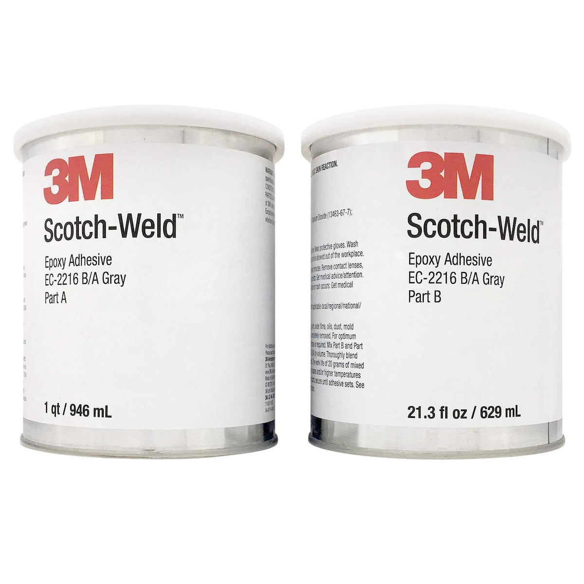 3M Scotch-Weld EC-2216 B/A Gray Two-Part Epoxy Adhesive, 1 qt Kit, 021200-65203 (7100011693)
