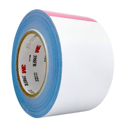 3M Flame Retardant Glass Cloth Tape 398FR, White, 3 in x 36 yd, 7 mil, 021200-96673