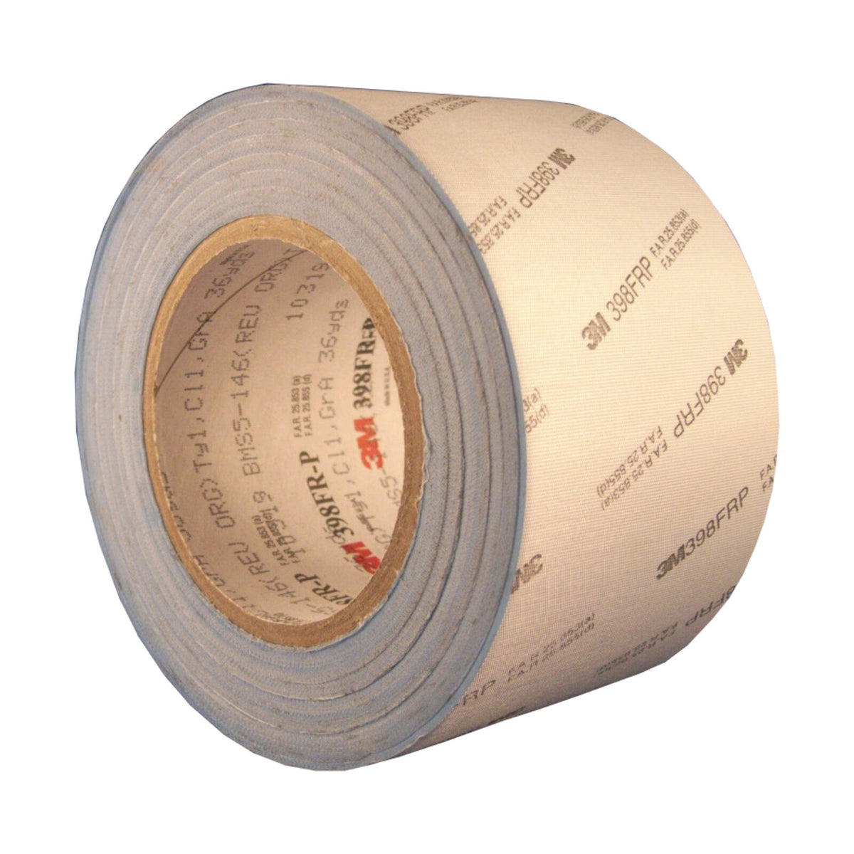 3M Glass Cloth Tape 398FRP, Flame Retardant, White, 3 in x 36 yd, 021200-96677