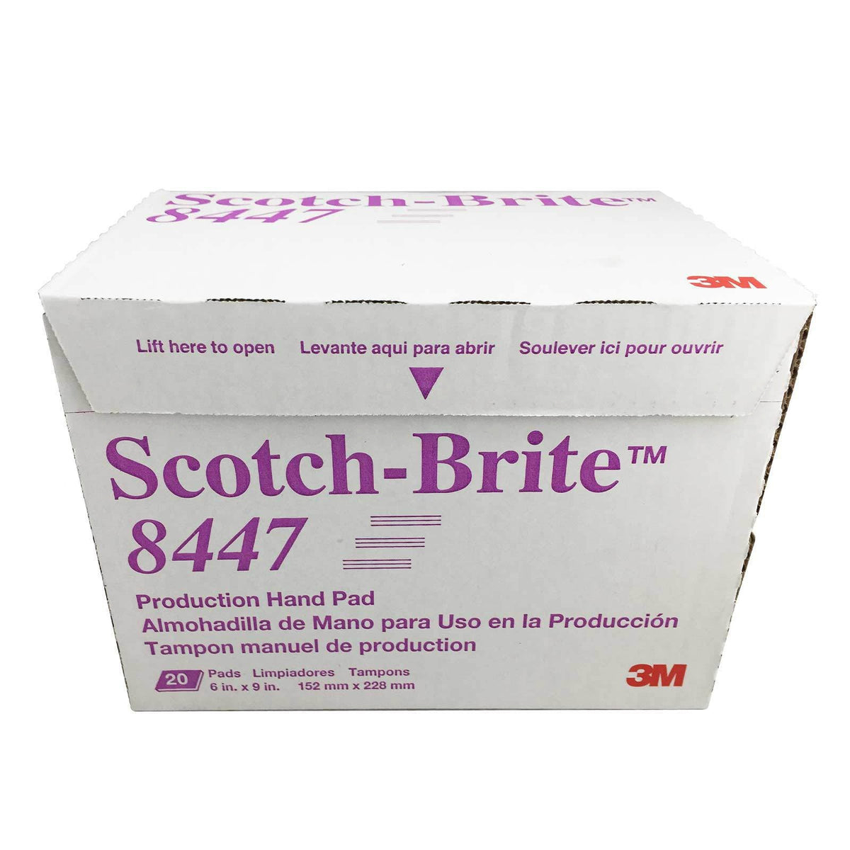 3M Scotch-Brite 8447 Maroon Production Hand Pads, Very Fine, 6 in x 9 in, Case of 60, 048011-24037 (3M ID 7000120942)