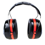 3M PELTOR Optime 105 H10A Over-the-Head Earmuff, 30 dB NRR, Black/Red, 093045-08101