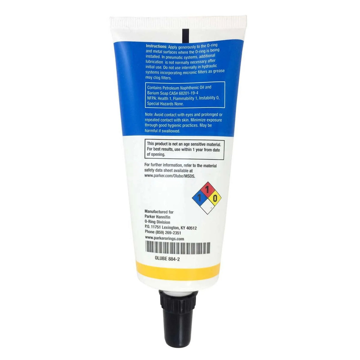 Parker O-Lube Barium Base Petroleum O-Ring Grease, 2 oz Tube, OLUBE 884-2 (0LUBE884-2)