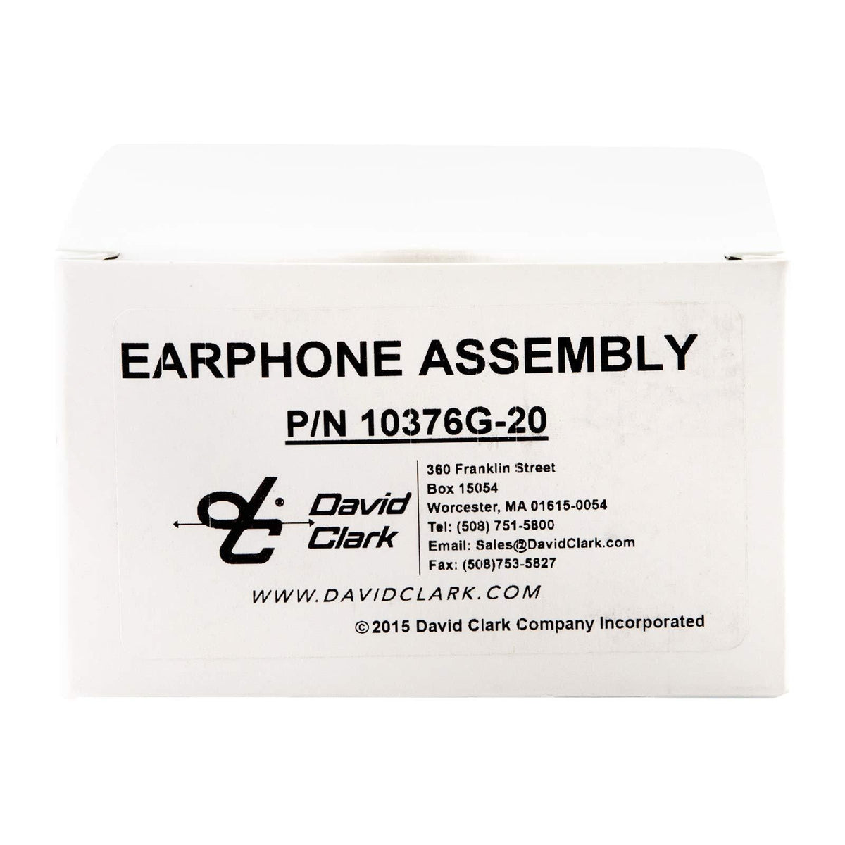 David Clark 10376G-20 Earphone Assembly, 300 Ohm, 10376G20
