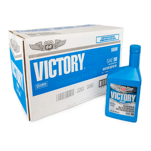 Phillips 66 Victory Oli Motor Penerbangan 100AW SAE 50 - Kotak Isi 12 Quart
