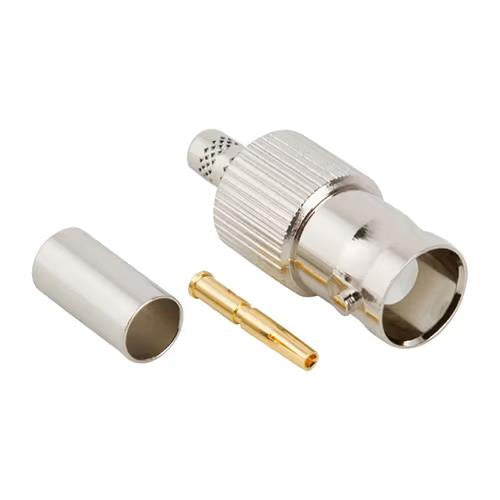 Amphenol BNC Female Straight Crimp Jack, 50 Ohm, RG-55/RG-142/RG-223/RG-400, 112513