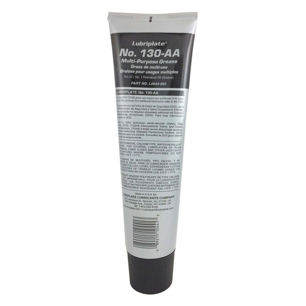 Lubriplate No. 130-AA Calcium Grease, NLGI 1, 10 oz Tube, 130AA100Z (L0044-092)