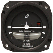 Mid-Continent 1394T101 Turn Coordinator, 11-32 VDC, 3-Pin, Lighted Bezel, 1394T101-3B