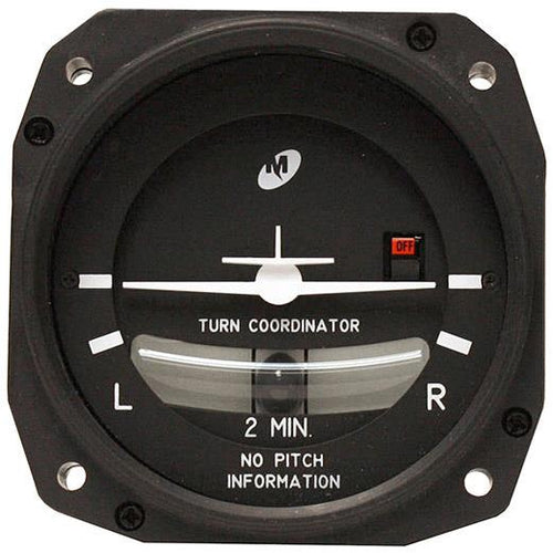 Mid-Continent 1394T101 Turn Coordinator, 11-32 VDC, 3-Pin, Lighted Bezel, 1394T101-3B