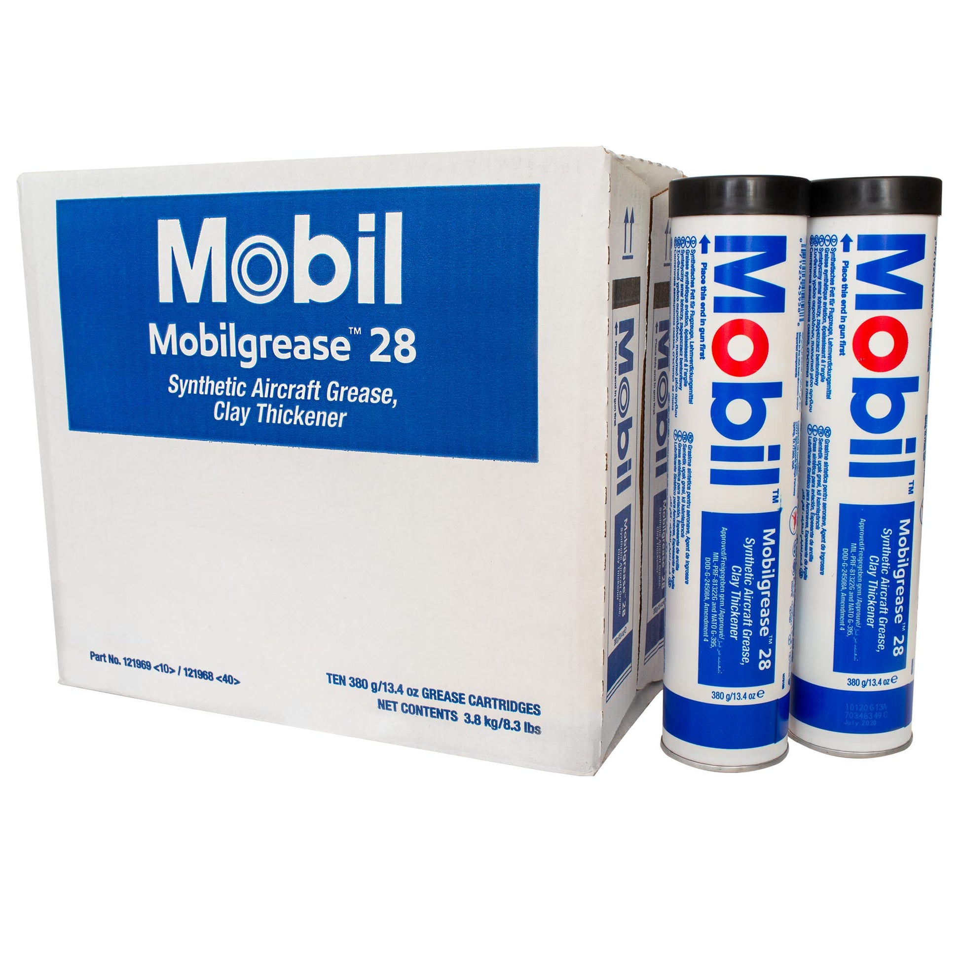 MobilGrease 28 Synthetic Aircraft Grease 380gm Cartridges (10 Pack) image 0
