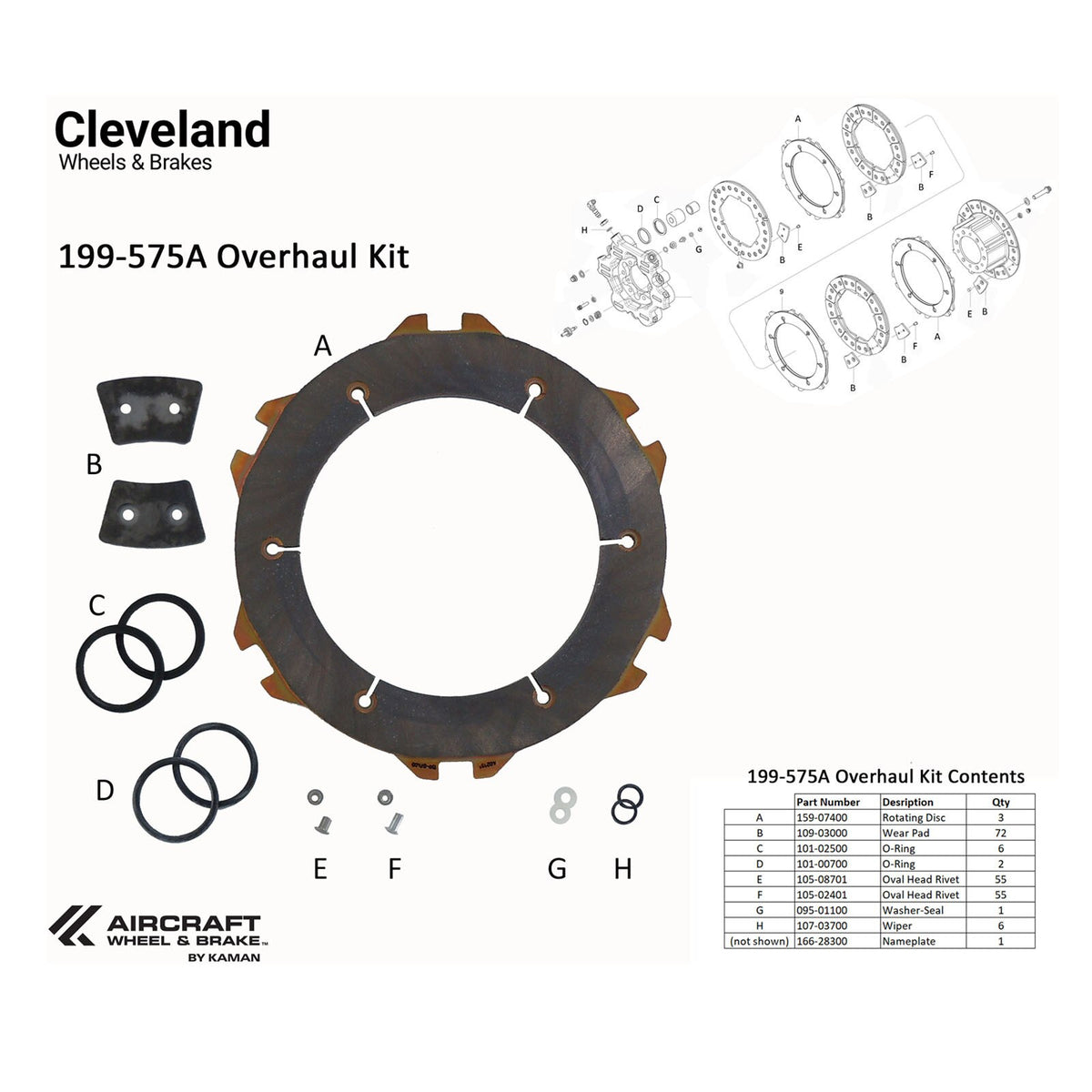 Cleveland Wheels & Brakes Brake Overhaul Kit, 199-575A