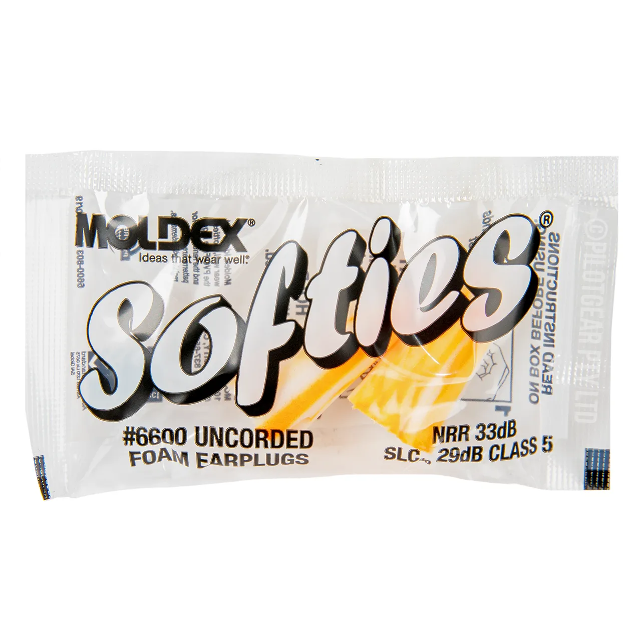 몰덱스 소프티스 오렌지 폼 귀마개 6600 - 일회용, 끈 없음, 200쌍