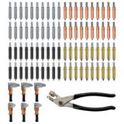 Deluxe Cleco Fastener Kit - 80 Pins (3/32″, 1/8″, 5/32″, 3/16″), 6 Copper Clamps (1/2″ & 1″) & Pliers image 0