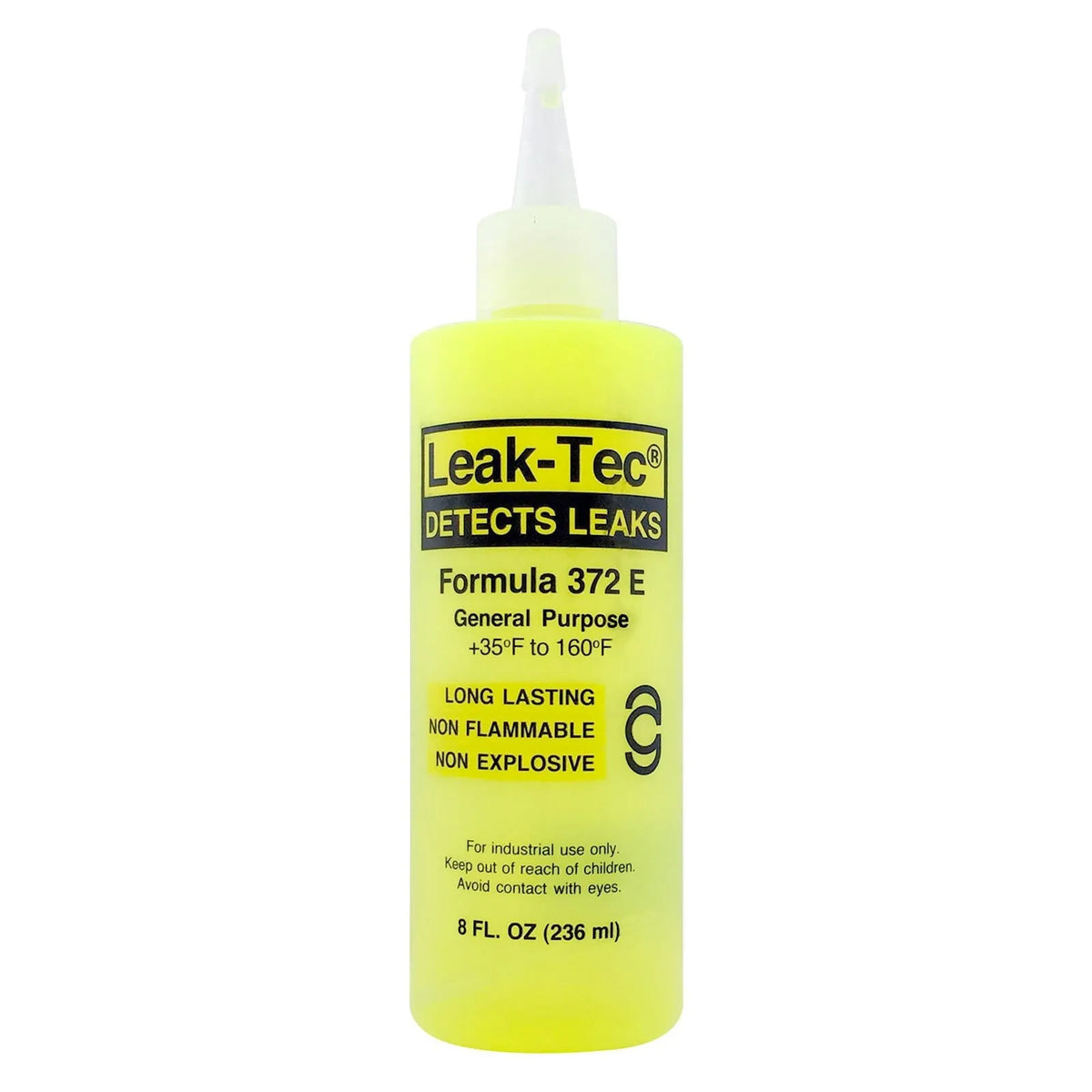 American Gas & Chemical Leak-Tec 372E Leak Detection Fluid, 8 oz Squeeze Bottle, 372E80Z