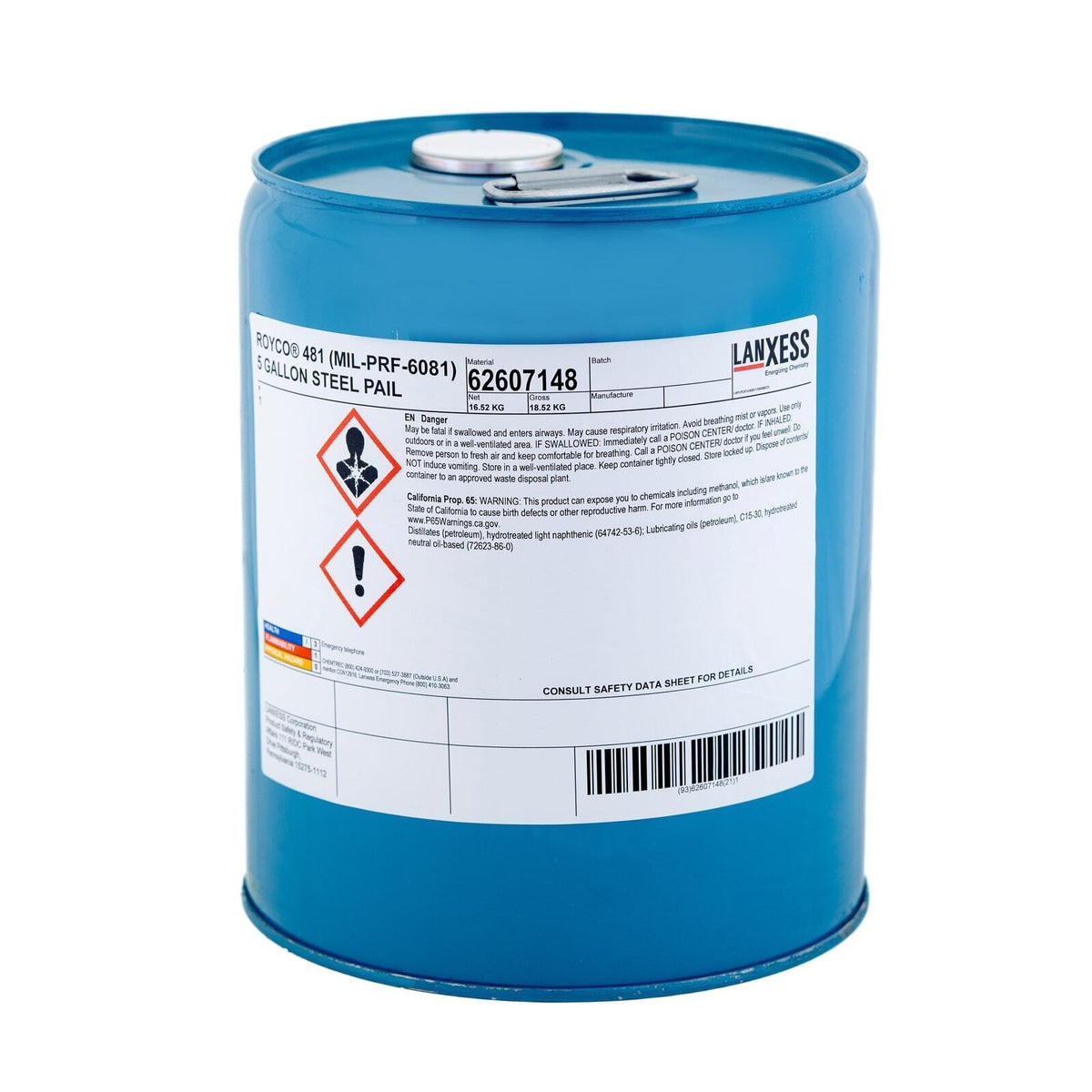 Royco 481 Turbine Engine Oil and Preservative, MIL-PRF-6081D Grade 1010 and 1010N, 5 Gallon Pail, 481-5GL