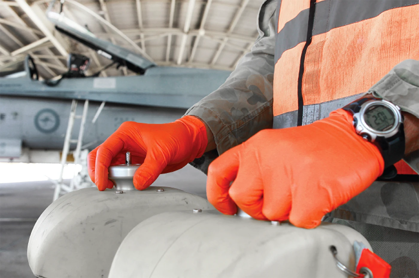 TGC Orange Nitrile Disposable Gloves High Visibility - Box of 100 image 2