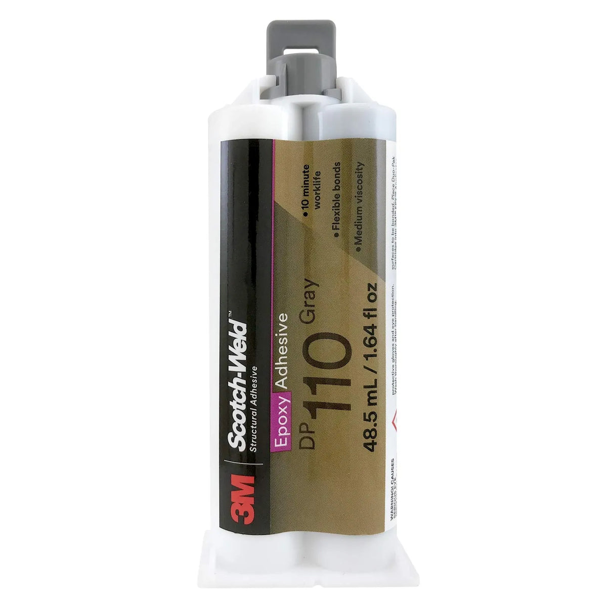 3M Scotch-Weld Epoxy Adhesive DP110 Gray, 48.5 mL Duo-Pak Cartridge, 638060-08990