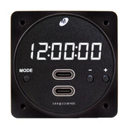 Mid-Continent CHRONOS CH93MAX Digital Clock and USB Charger, 8 Modes, Dual USB-C PD, 6420093-6