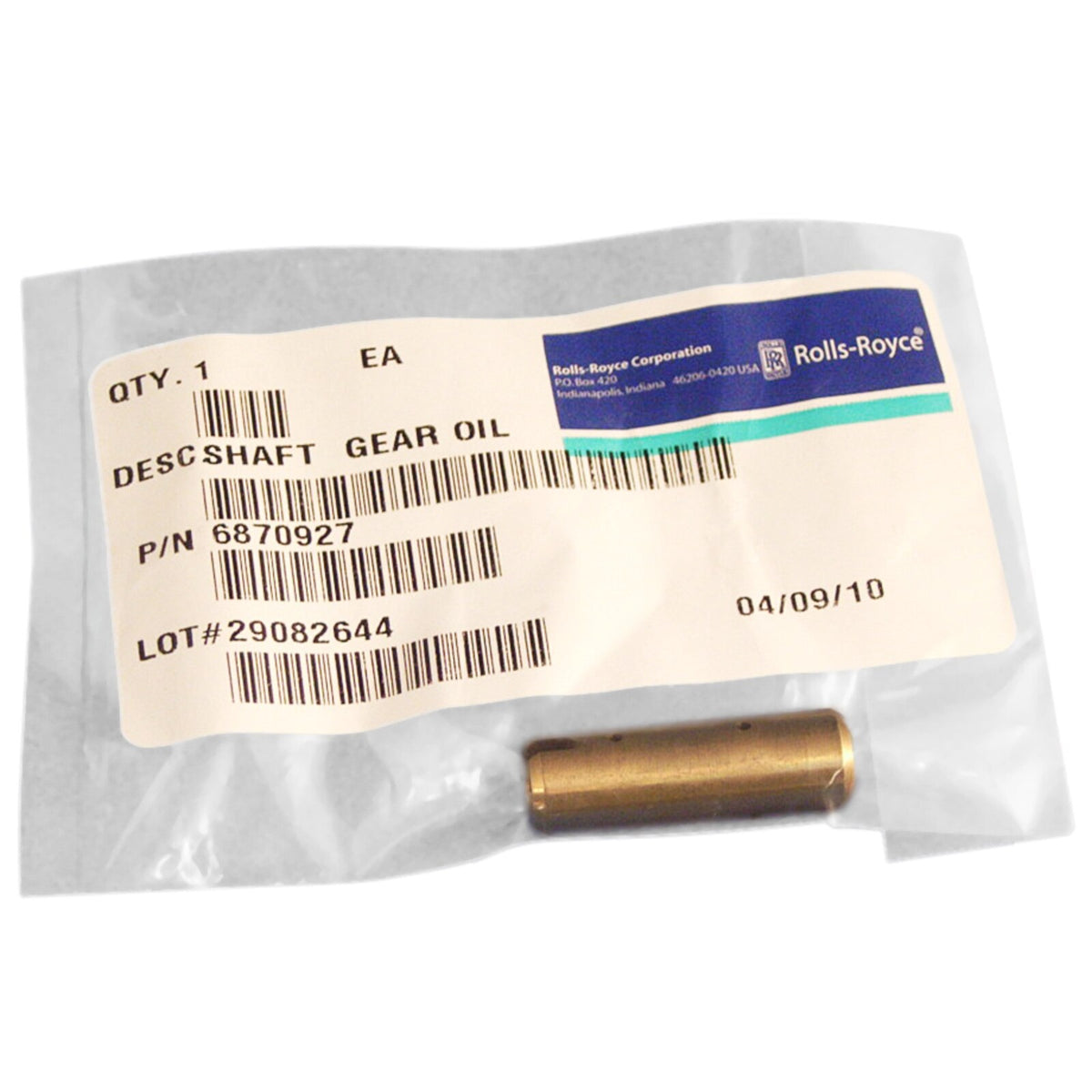 Rolls-Royce M250 Oil Pump Gearshaft, 6870927