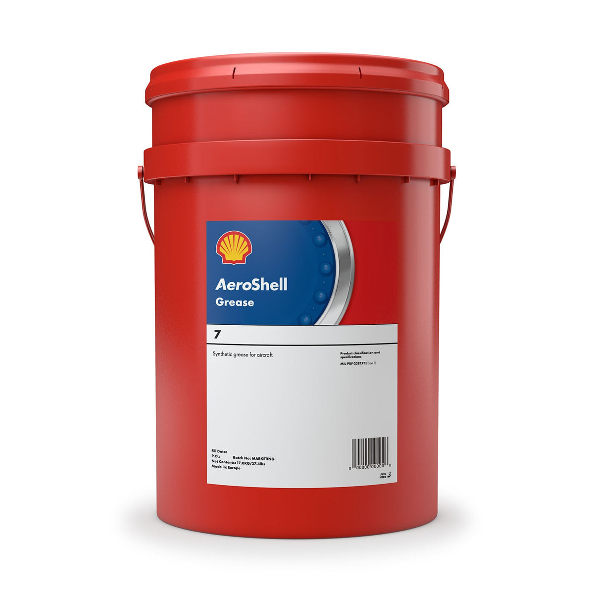 AeroShell Grease 7 Synthetic Airframe Grease, MIL-PRF-23827C Type II, 37.5 lb, 7-37-5LB