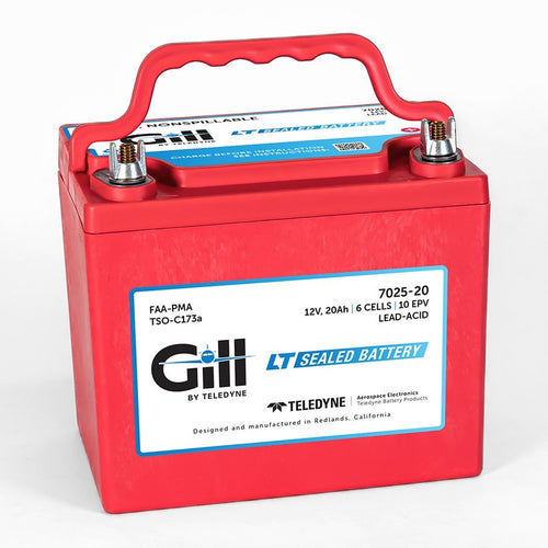 Gill 7025-20 LT Sealed Lead Acid Aircraft Battery, 12 Volt 20Ah