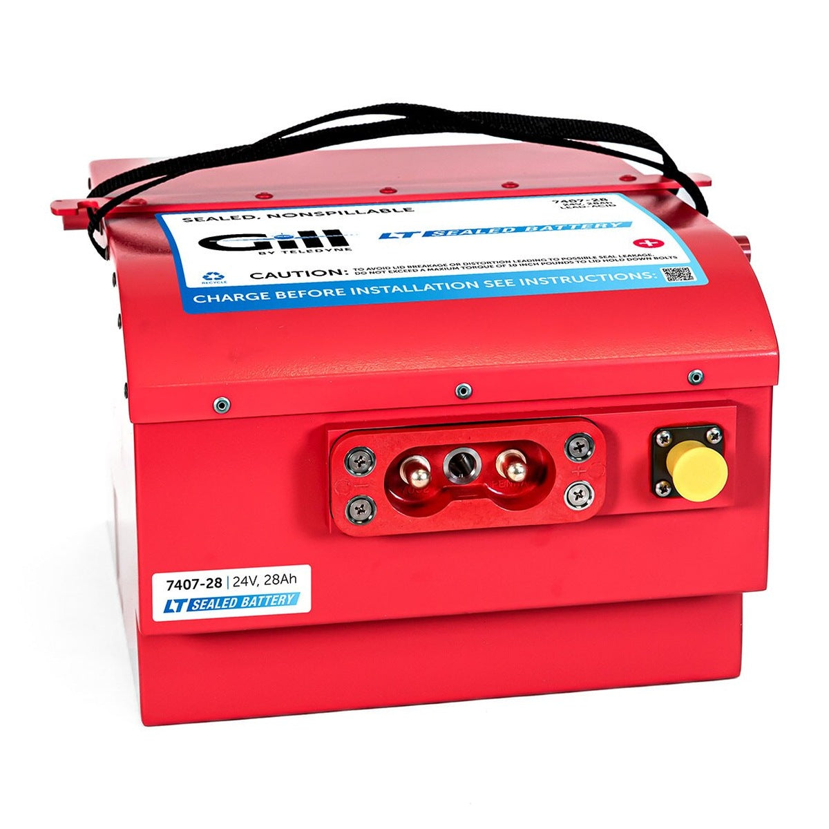 Gill 7407-28 LT Sealed Lead Acid Aircraft Battery, 24 Volt 28Ah