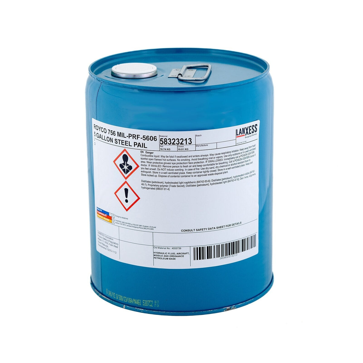 Royco 756 Aviation Hydraulic Fluid, MIL-PRF-5606J, 5 Gallon Pail, 756-5GL