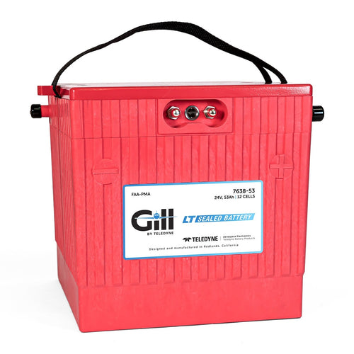 Gill 7638-53 LT Sealed Lead Acid Aircraft Battery, 24 Volt 53Ah
