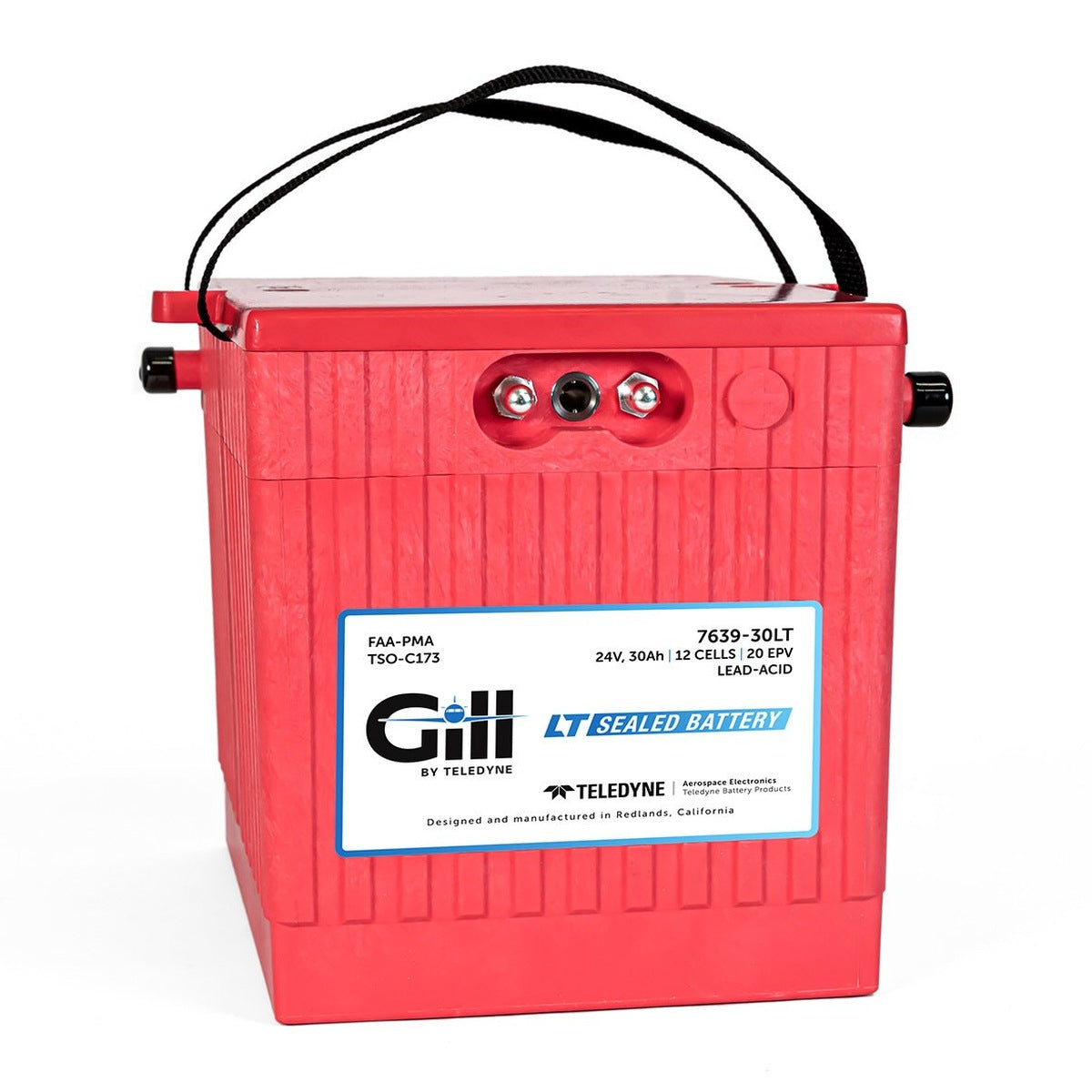 Gill 7639-30LT Sealed Lead Acid Aircraft Battery, 24 Volt 30Ah