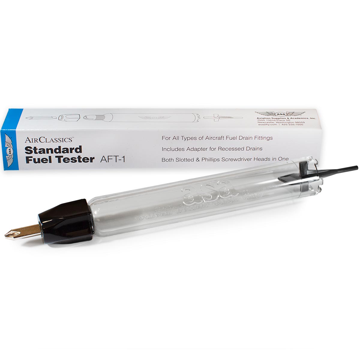 ASA Aircraft Fuel Tester with Screwdriver (Long) image 0