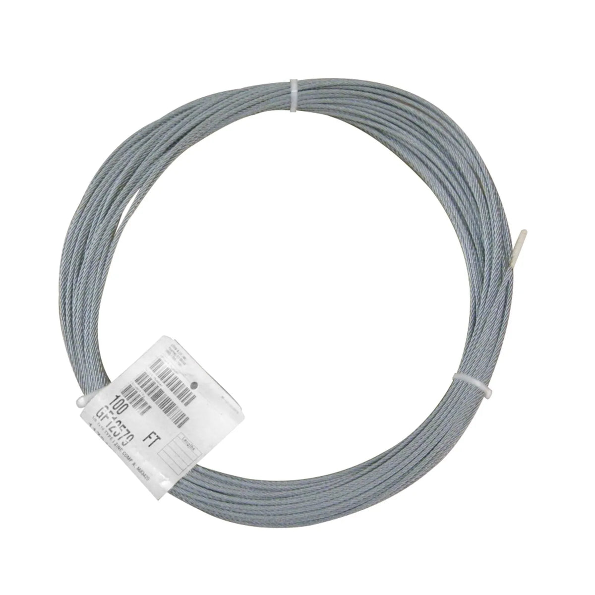 Loos 1/8 in 7x19 Galvanised Aircraft Control Cable, MIL-DTL-83420, 100 ft, GF12579 (7X19X1-8GL100)