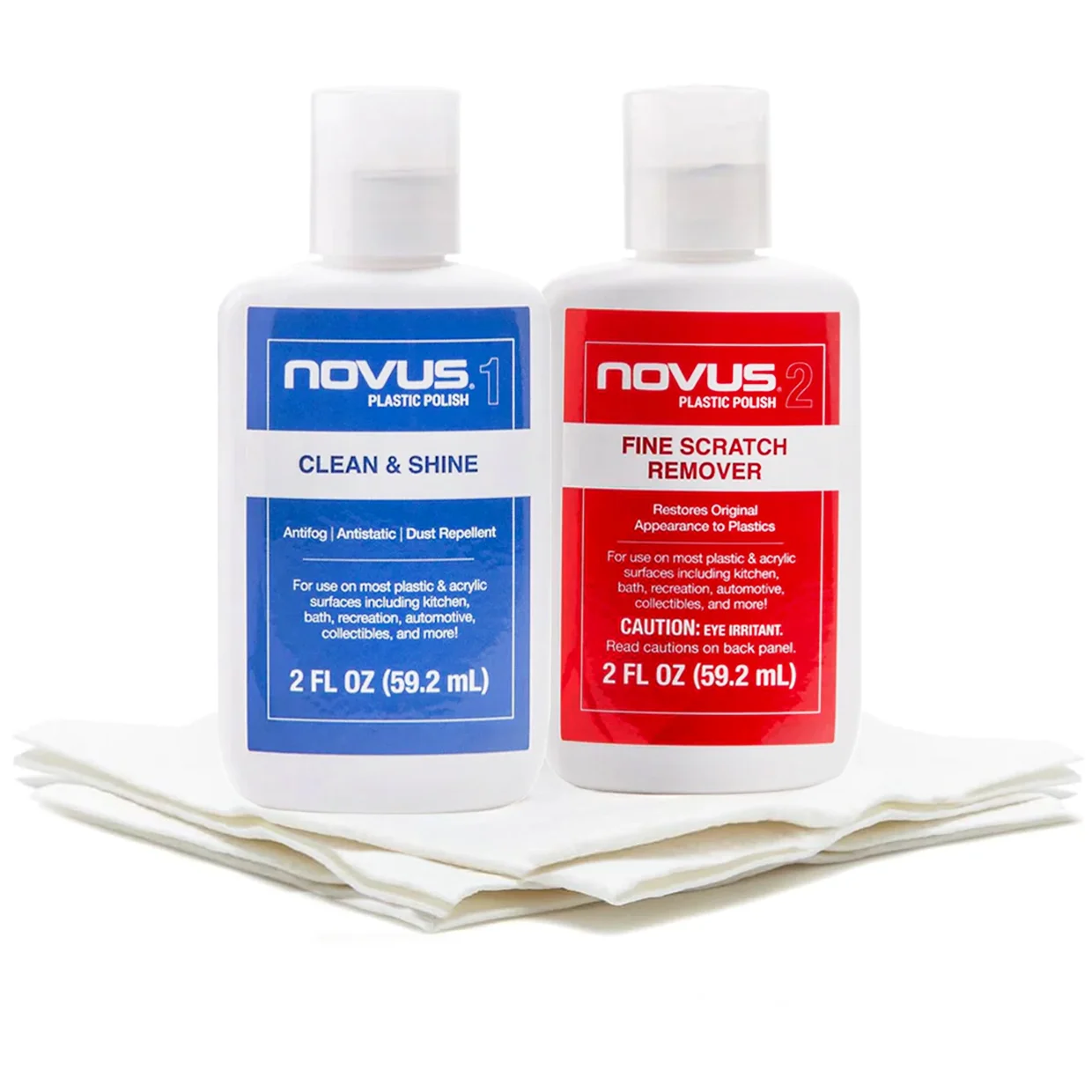 NOVUS Plastic Polish Restoration Kit – 1 & 2 (59.2mL / 2oz) Bottles & Polish Mates image 0