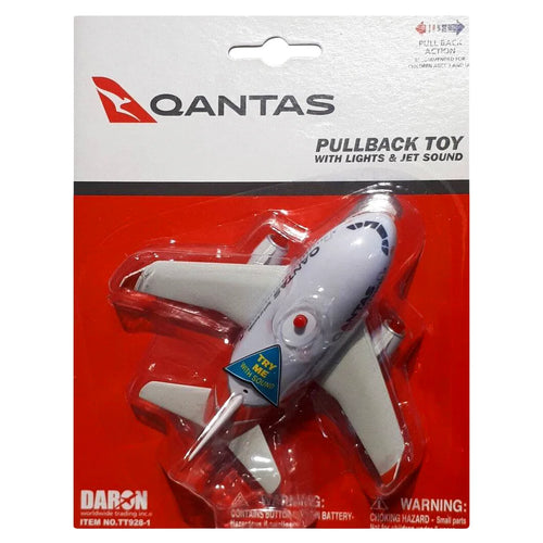 Mainan Penerbangan Qantas PullBack dengan Lampu dan Suara - Toytech
