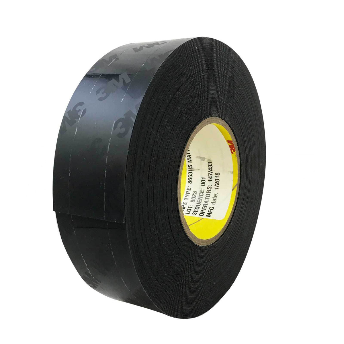 3M Polyurethane Protective Tape 8663HS, Matte Black, Skip Slit Liner, 2 in x 36 yd, 8663-2BLK