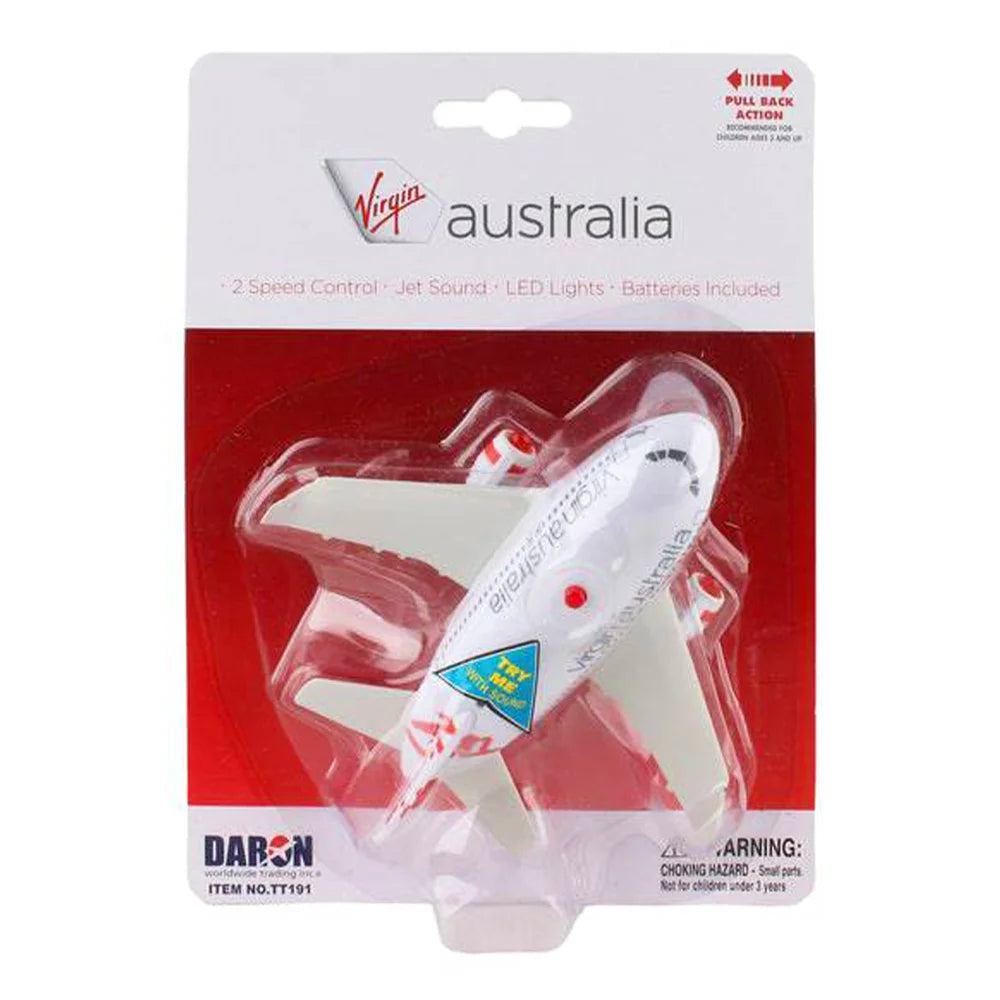 Virgin Australia Pullback with Light and Sound Aviation Toy - Toytech image 1