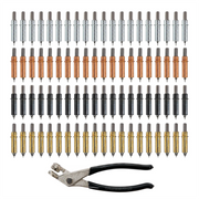 80-Piece CLECO Temporary Panel Fasteners with Pliers – 20 Each of 3/32", 1/8", 5/32", 3/16" Pins image 0