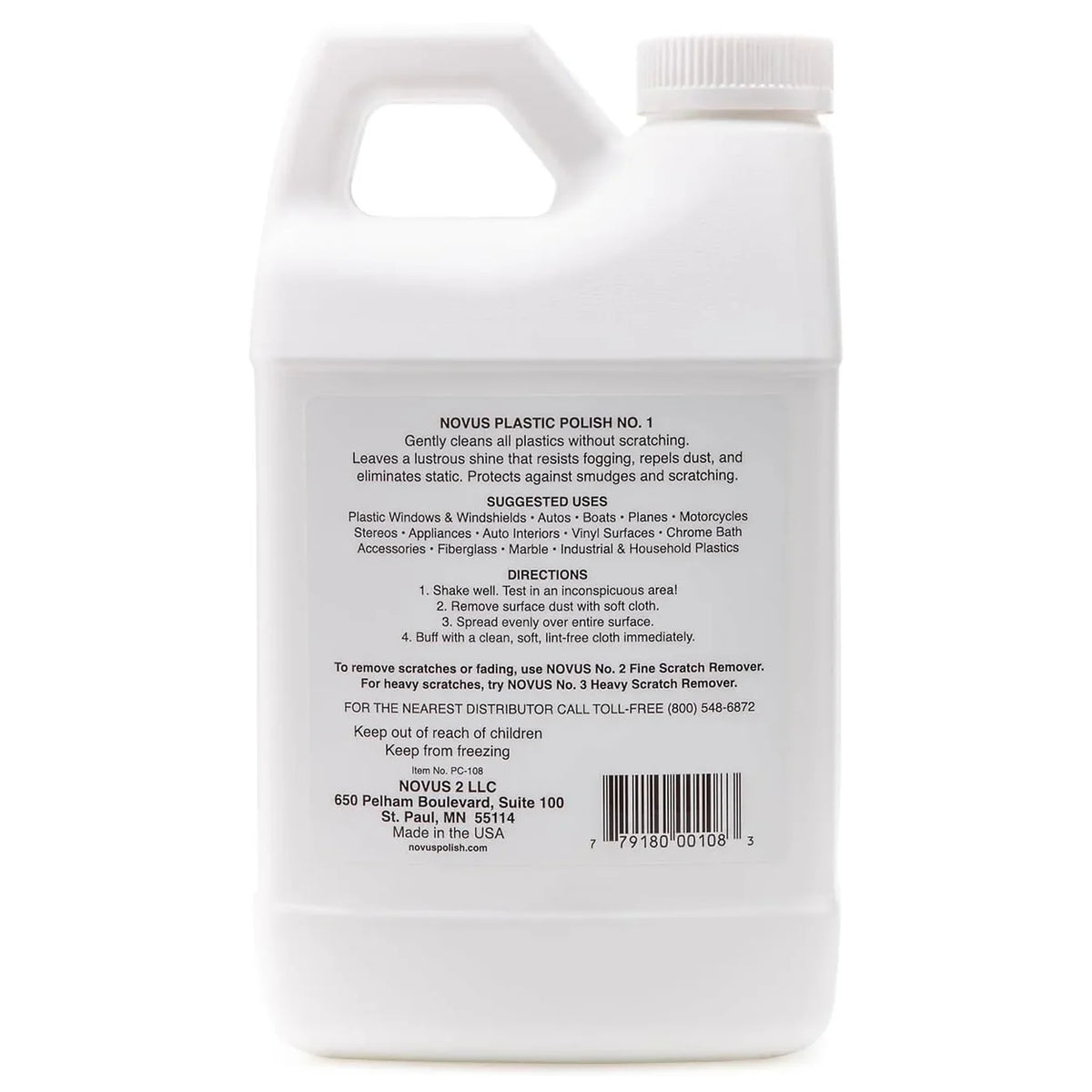 Novus 1 Plastic Polish Clean Shine & Protect 1.89L / 64oz image 1