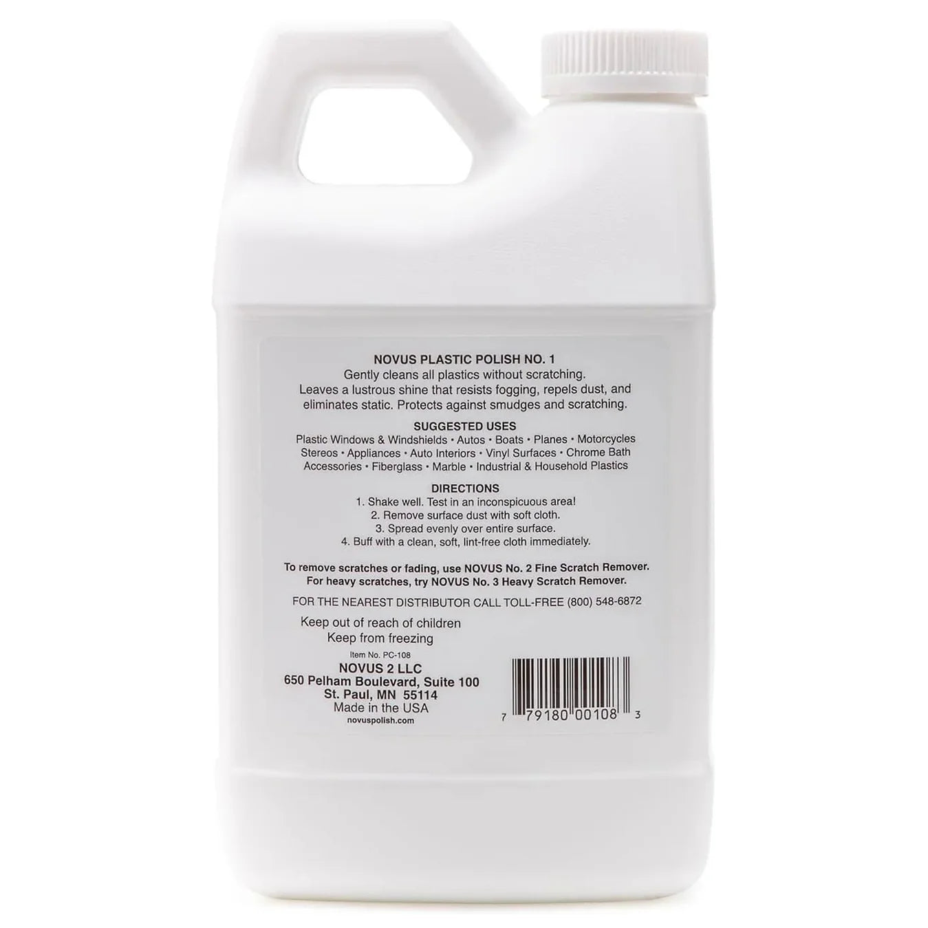 Novus 1 Plastic Polish Clean Shine & Protect 1.89L / 64oz image 1