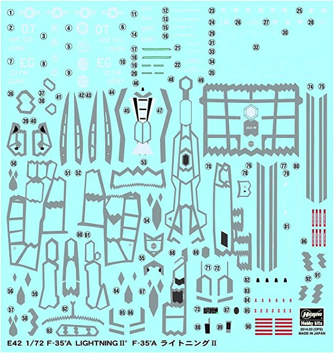 Hasegawa 1/72 F35A Lightning II Aircraft Model Kit image 4