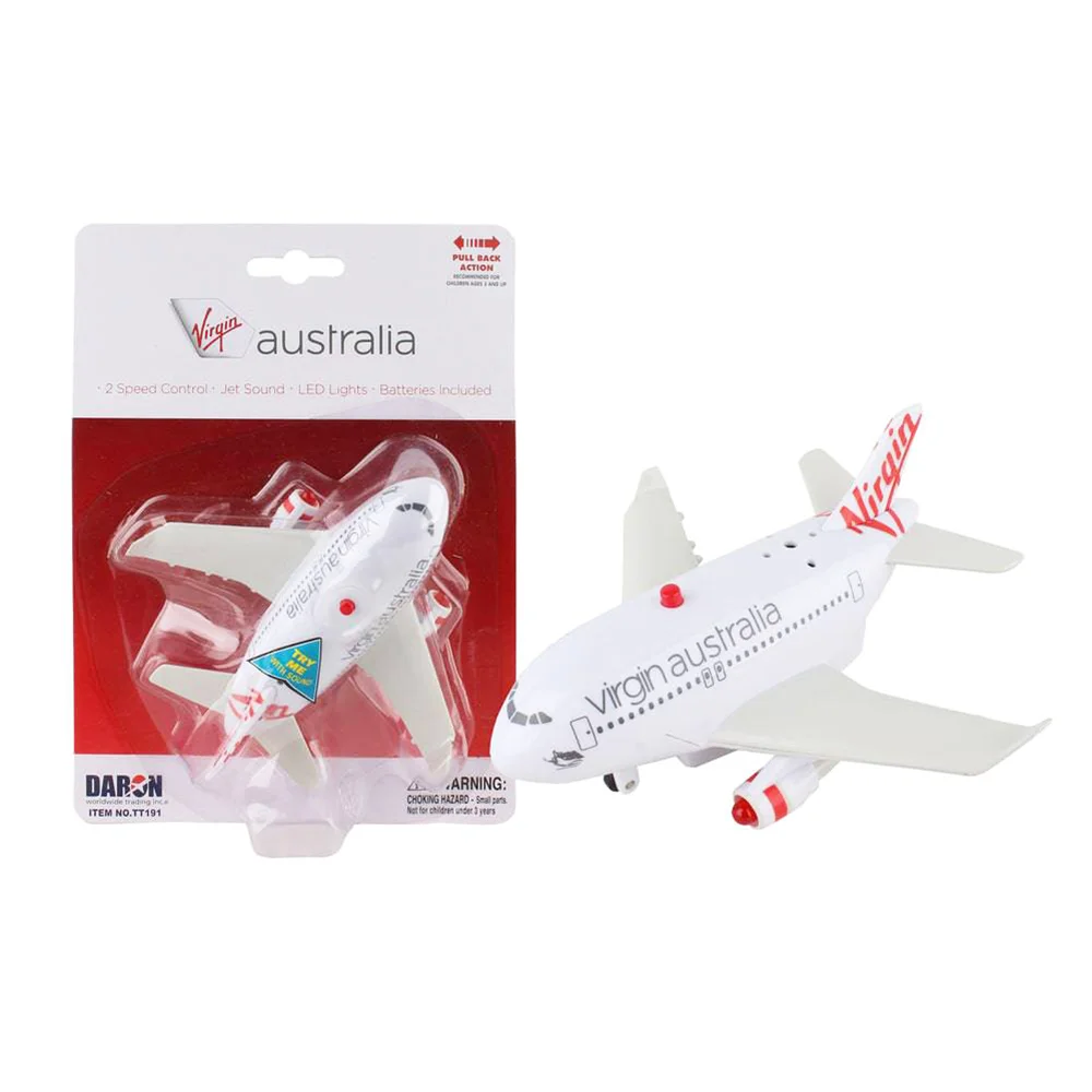 Virgin Australia Pullback with Light and Sound Aviation Toy - Toytech image 0