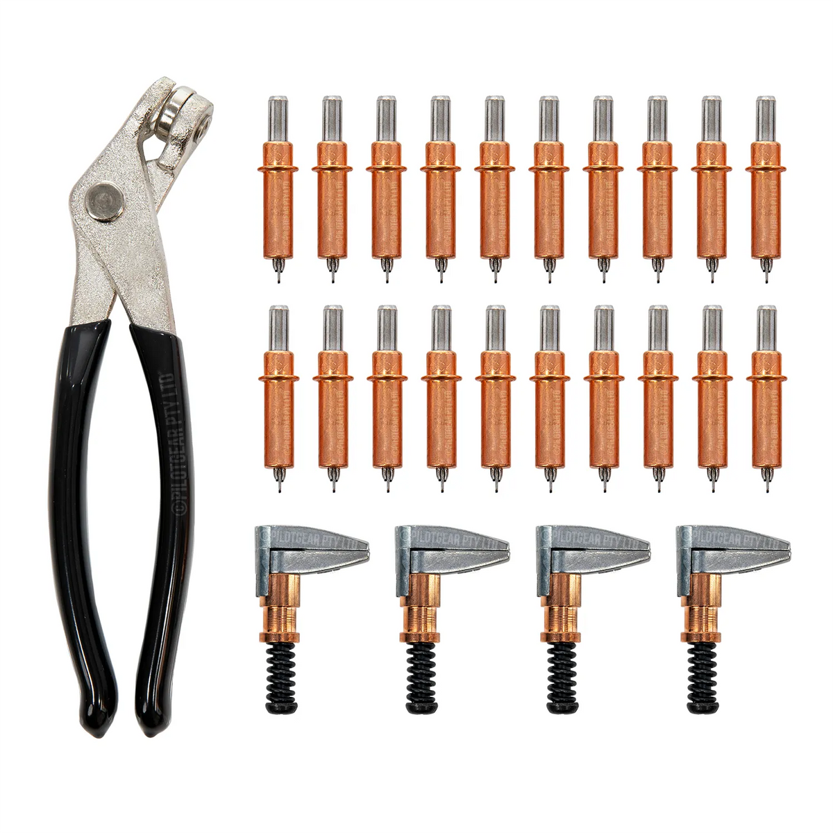 Cleco 1/8" Panel Kit - 20 Fasteners, 4 Copper Side Grip Clamps & Pliers