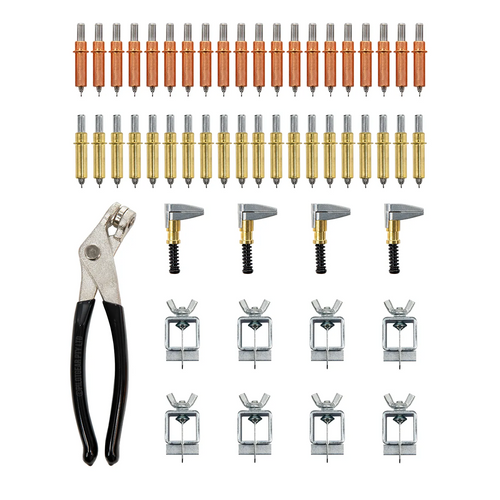 Cleco XL Fabrication Kit - 20 x 1/8" & 20 x 3/16" Fasteners, 4 Brass Side Grip Clamps, 8 Butt Weld Clamps & Pliers