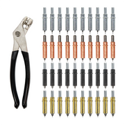 40-Piece Cleco Temporary Panel Fasteners with Pliers – 10 Each of 3/32", 1/8", 5/32", 3/16" Pins