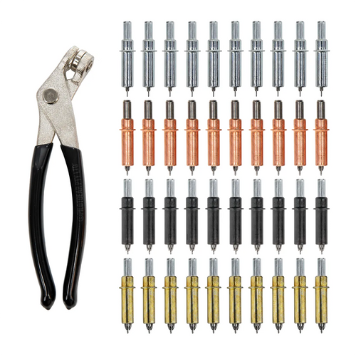 Pengikat Panel Sementara Cleco 40-Buah dengan Tang – Masing-Masing 10 Pin 3/32", 1/8", 5/32", 3/16"