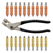 Paket 20 Penahan Lembaran CLECO dengan Tang – 10x Pengikat Panel 1/8" dan 10x 3/16" & Perkakas Pelepas