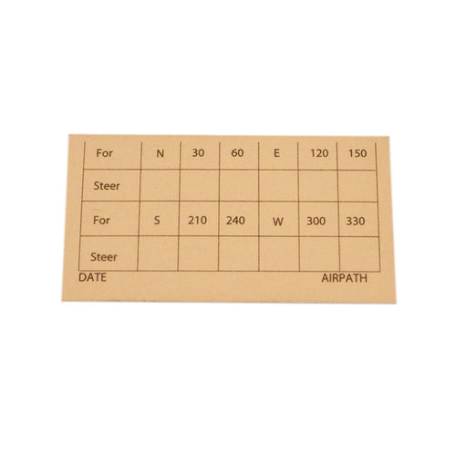 Airpath Compass Deviation Card, C23-807