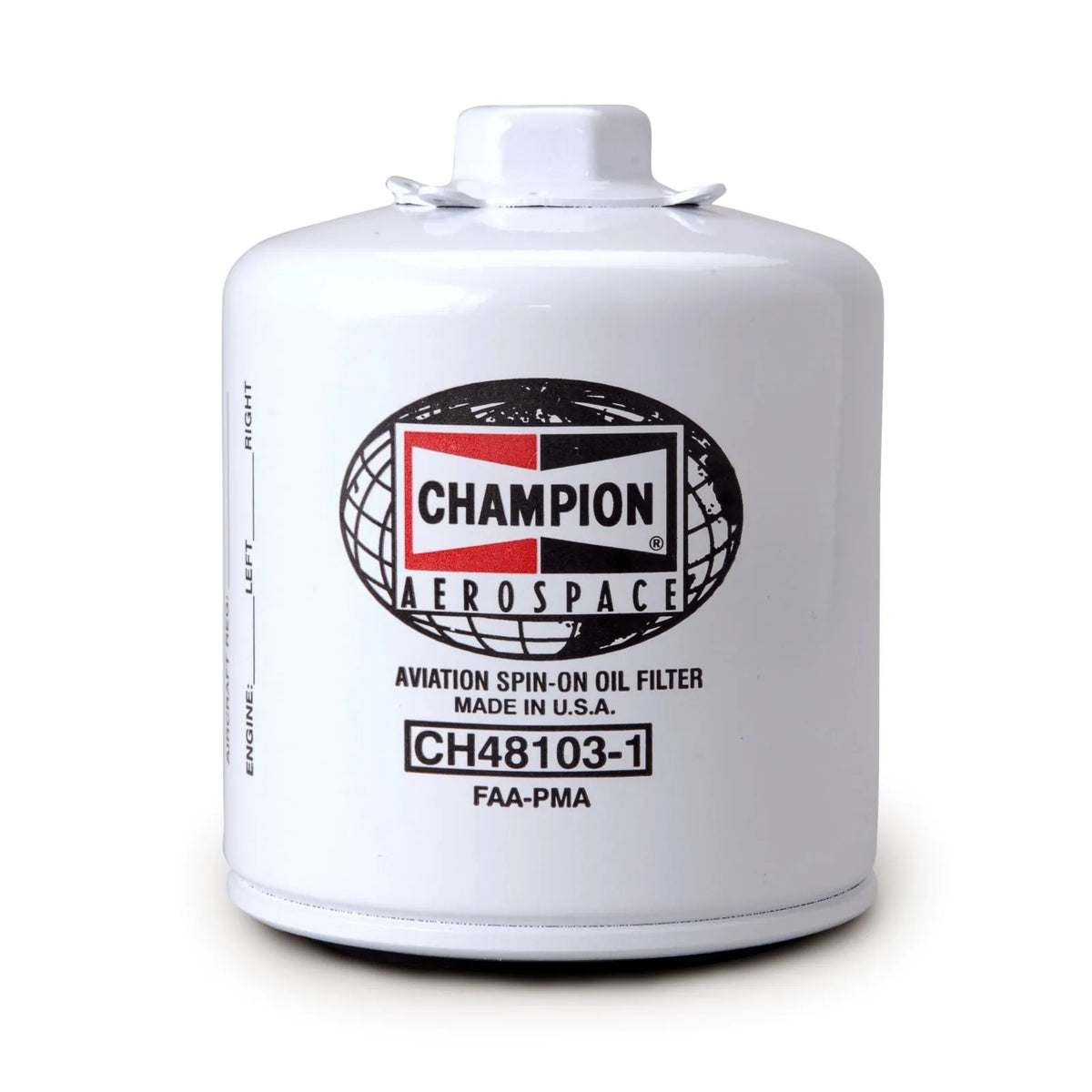 Champion Aerospace Spin-On Oil Filter, 13/16-16-UNS-2B Thread, 4.48 in Length, CH48103-1