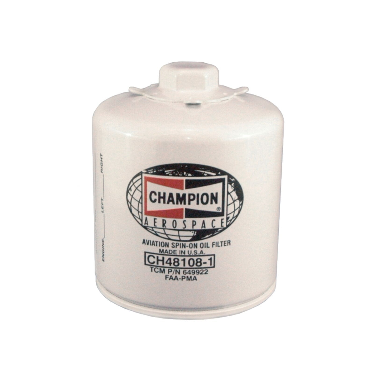 Champion Aerospace Spin-On Oil Filter, 3/4-16-UNF-2B Thread, CH48108-1